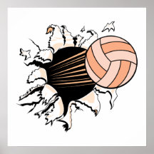 der Volleyball der Frauen, der durch zerreißt Posterdrucke