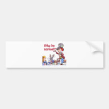 Der wütende Hutmacher fragt Alice, "warum ist norm Auto Sticker