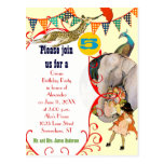 Der Zirkus-Elefant-Pfau-Giraffen-Party des Kindes Postkarte