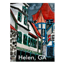 Des Ferienparadieses Helens GA Georgia-Kunst Stadt Postkarten