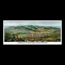 Des Karten-Vogels Colorado Springss panoramische d poster