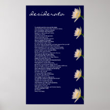 Desiderata ~ Leinwand-Druck Plakate