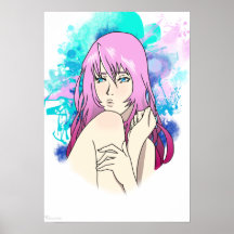 Design (Pink haired girl) Poster