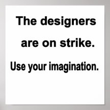 Designer auf Streik Plakat