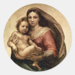 Detail RAPHAEL "Sistine Madonna" (circa 1513) Runde Sticker