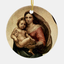 Detail RAPHAEL "Sistine Madonna" (circa 1513) Weinachtsornamente