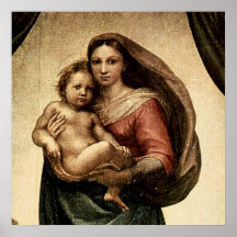 Detail RAPHAEL "Sistine Madonna" (circa 1513) Posterdrucke
