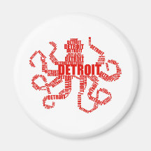 Detroit-Krake Kühlschrankmagnet