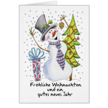 Deutscher - Schneemann - glücklicher Schneemann -  Grußkarten