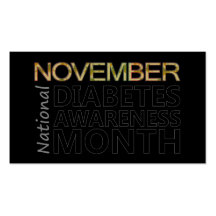 Diabetes-Bewusstseins-Monat Novembers nationaler Visitenkarte