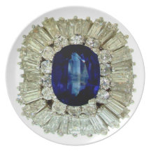 Diamant-Saphir-Modeschmuck-Plastikpicknick Party Teller