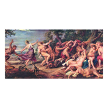 Diana und die Nymphen von Fauna überrascht von Rub Bilderkarte