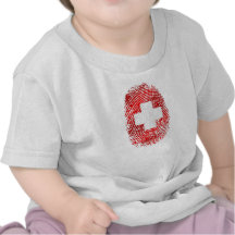 Die 100% Schweizer DNS Fingerabdruck Schweiz-Flagg T-shirts