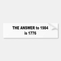 Die Antwort bis 1984 ist 1776 Autosticker