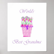 die beste Großmutter der Welt (rosa Blumen) Plakate