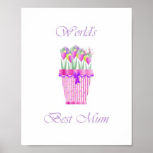 Die beste Mama der Welt (rosa Blumen) Plakatdrucke