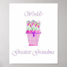 die bestste Großmutter der Welt (rosa Blumen) Plakat