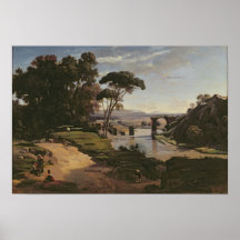 Die Brücke bei Narni, c.1826-27 Plakatdruck