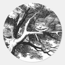 Die Cheshire-Katze Runder Aufkleber