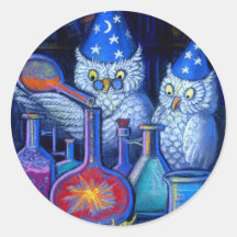 Die Eulen-Chemiker Runder Sticker