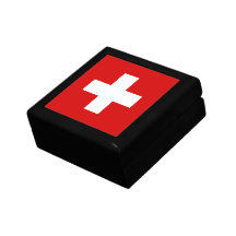 Die Flagge von der Schweiz Modeschmuckschachtel