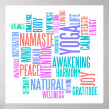 Die Freude an Yoga-eleganter Pastell farbiger Wort Plakatdrucke