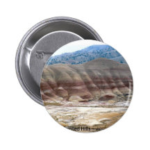 Die gemalte Hügel Mitchell Oregon Foto-Natur-Kunst Anstecknadelbutton