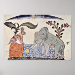 Die Hasen und der Elefant-König vor dem MIR Plakate
