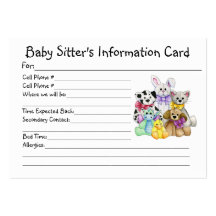 Die Informations-Karte des Baby-Modells Visitenkartenvorlage