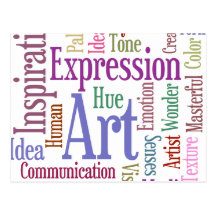 Die Inspirations-Wort-Kunst des kreativen Künstler Postkarte