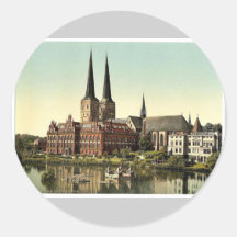 Die Kathedrale und das Museum, Lübeck, Deutschland Sticker