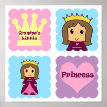 Die kleine Prinzessin des Großvaters Plakatdruck