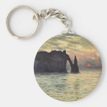 Die Klippe, Etretat, Sonnenuntergang durch Monet,  Schlüsselanhänger
