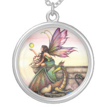 Die Kugel-feenhafte Drache-Sterling-Halskette des 