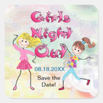 Die Nacht des Mädchens heraus - Save the Date aufkleber
