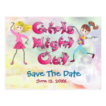 Die Nacht des Mädchens heraus - Save the Date Postkarten