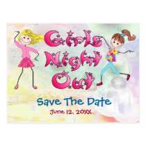 Die Nacht des Mädchens heraus - Save the Date postkarten