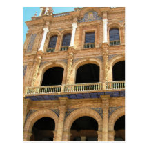 Die Piazza de España, Fotopostkarte Sevillas, Span