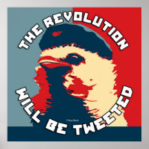 Die Revolution ist getweetete Obama-Art Plakat