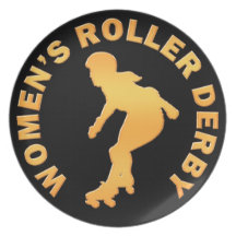 Die Rolle Derby der Frauen Flache Teller