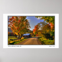 Die Scheune an der Biegung, Campton, NH Plakat