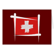 Die Schweiz-Bürsten-Flagge Grußkarten