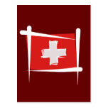 Die Schweiz-Bürsten-Flagge Postkarten