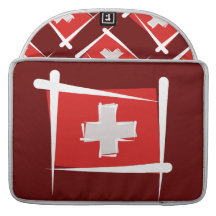 Die Schweiz-Bürsten-Flagge Sleeves Für MacBooks
