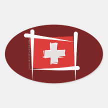 Die Schweiz-Bürsten-Flagge Sticker