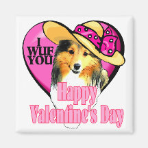 Die Shetlandinseln-Schäferhund Sheltie Valentinsgr Kühlschrankmagnete