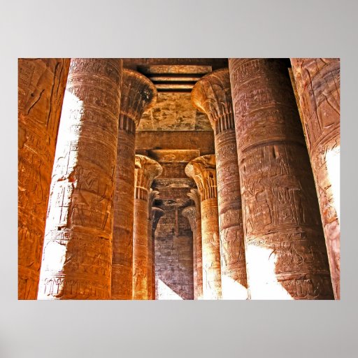 Die Spalten von Edfu Tempel, Ägypten Poster