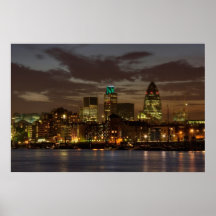 Die Stadt von London nachts Plakatdruck