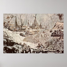 Die Vergnügen des Fischerdorfs durch Wu Wei Plakatdrucke