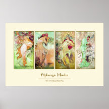 Die vier Jahreszeiten, Alphonse Mucha Posterdrucke